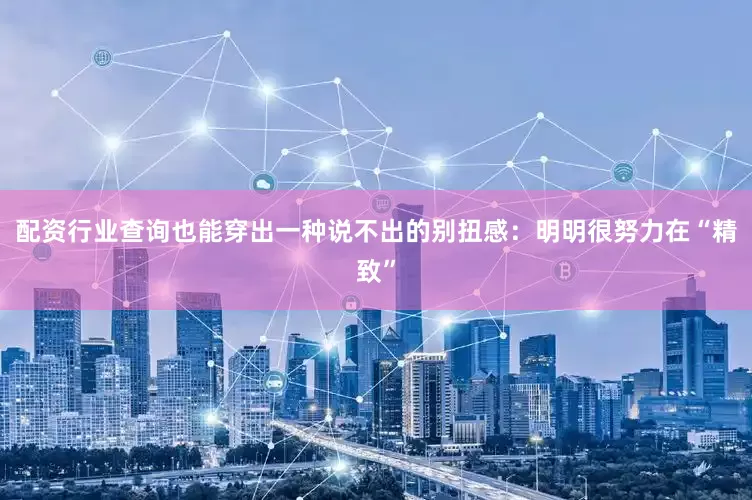 配资行业查询也能穿出一种说不出的别扭感：明明很努力在“精致”
